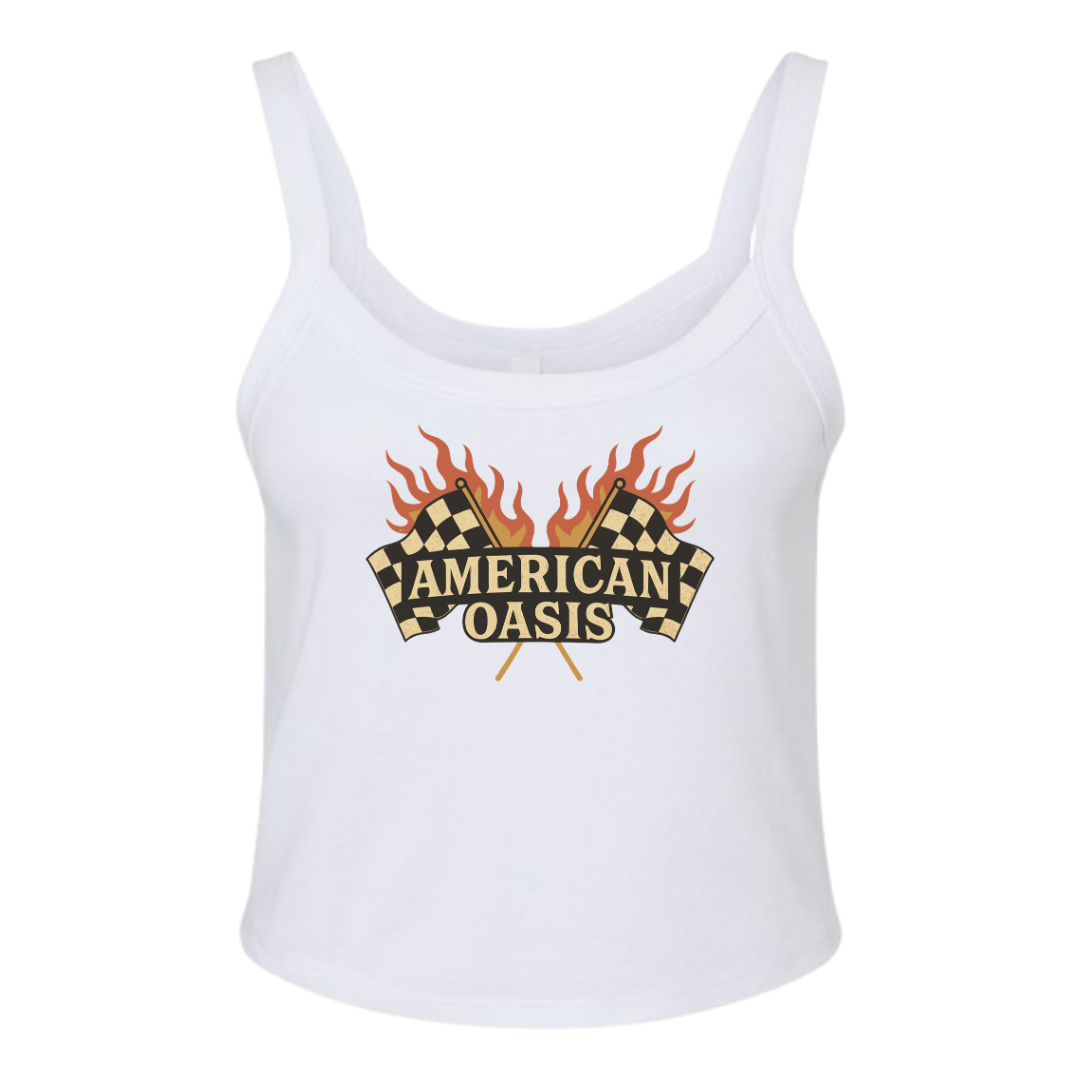 White Full Throttle Women’s Cropped Tank