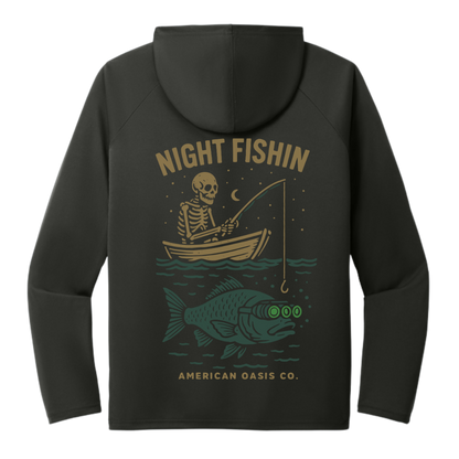 "Night Fishin" Hooded Sun Shirt