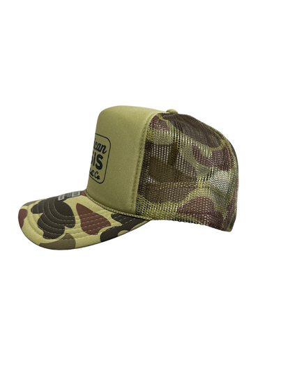 American Oasis Trucker Hat (Light Green Camo)
