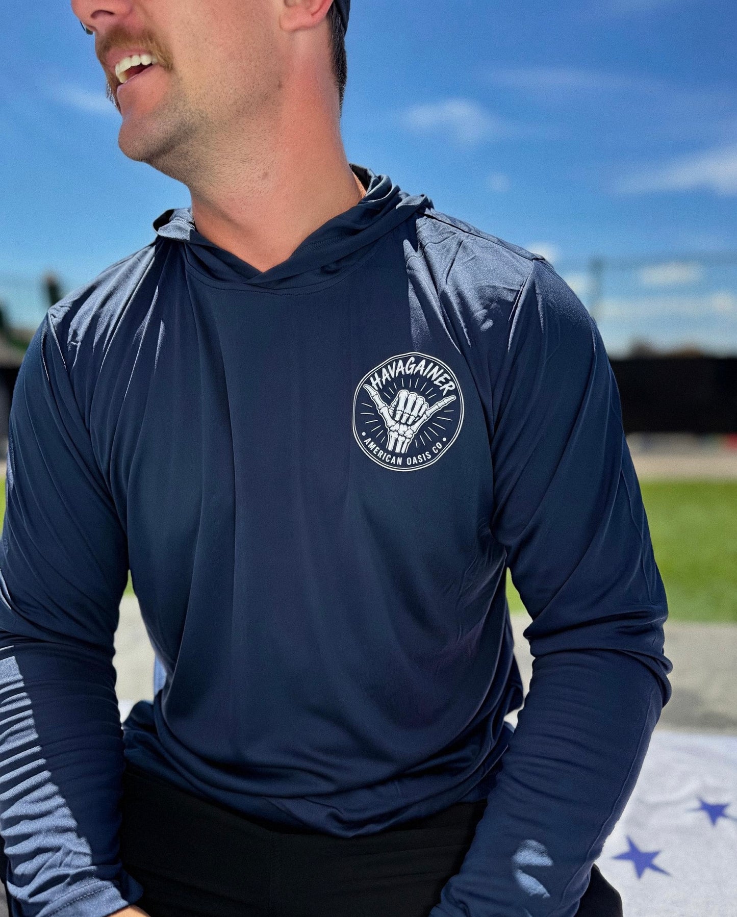 Havagainer Navy Hooded Sun Shirt