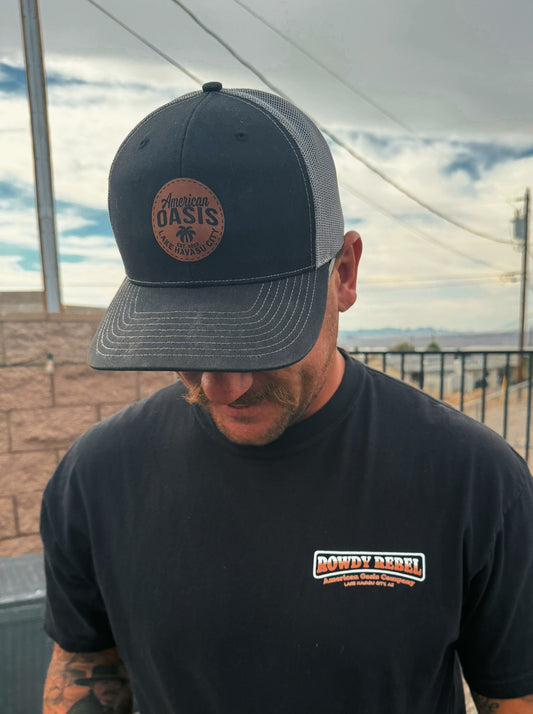 American Oasis Leather Patch Snapback